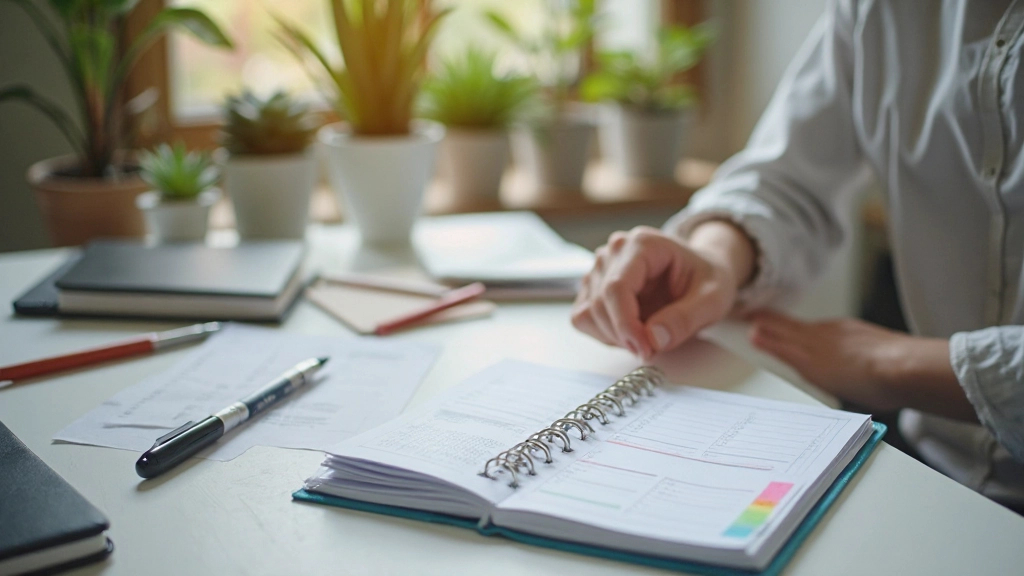 Wochenplaner mit farbigen Markierungen und strukturiertem Zeitplan